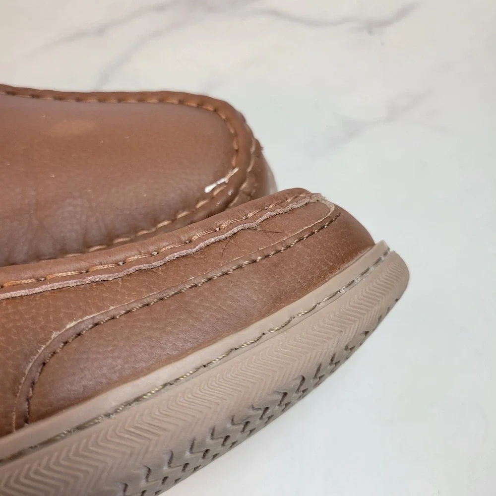 MyPillow MySlippers Mens 11 Brown Leather Moccasin Slippers 74462-05